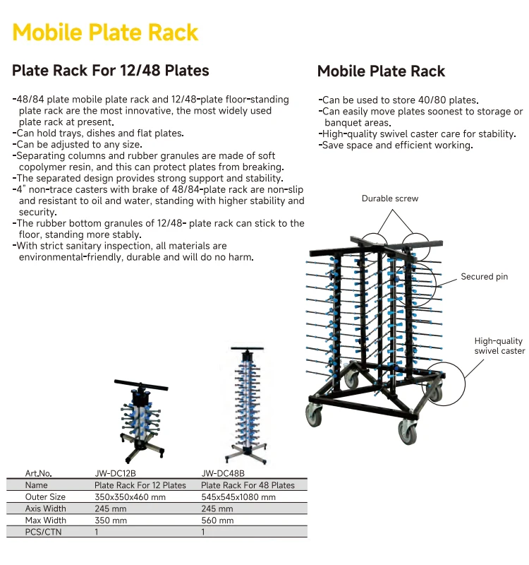 Commercial Movable Plate Rack Jiwins Floor Standing Plate Rack Kitchen