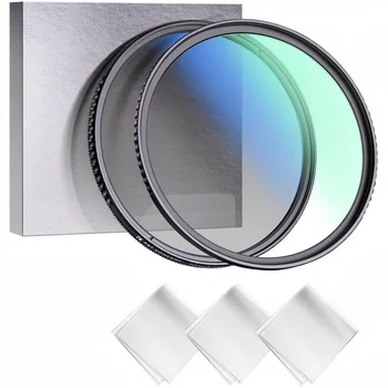 Nano-K Filter Kit 55mm CPL Circular Polarizing Filter Aluminum Frame Nano Coating Lenses 3pcs Cleaning Cloths