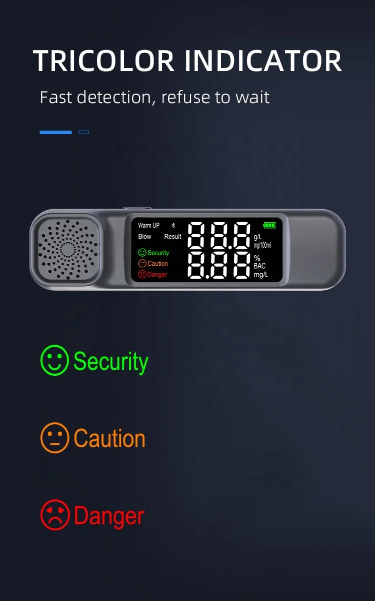 Smart Portable Breath Alcohol Tester Monitor Alcohol breathalyzer Sensor Meter Alcohol Checker with Bluetooths Mobile Tuya APP