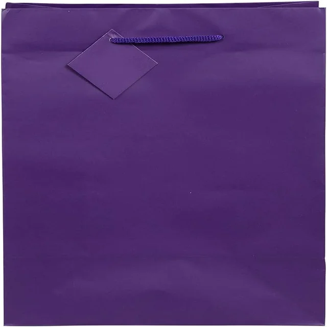 Accept Custom Order Paper Gift Bags with Rope Handles - Medium - 8 x 10 x 4 - Purple Matte