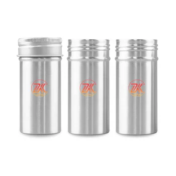 Custom Logo Food Grade Silver Hermetic Aluminum Loose Tea Coffee Bean Sugar Tins Storage Jars For Food Vitamin Bottle 50ml 2oz