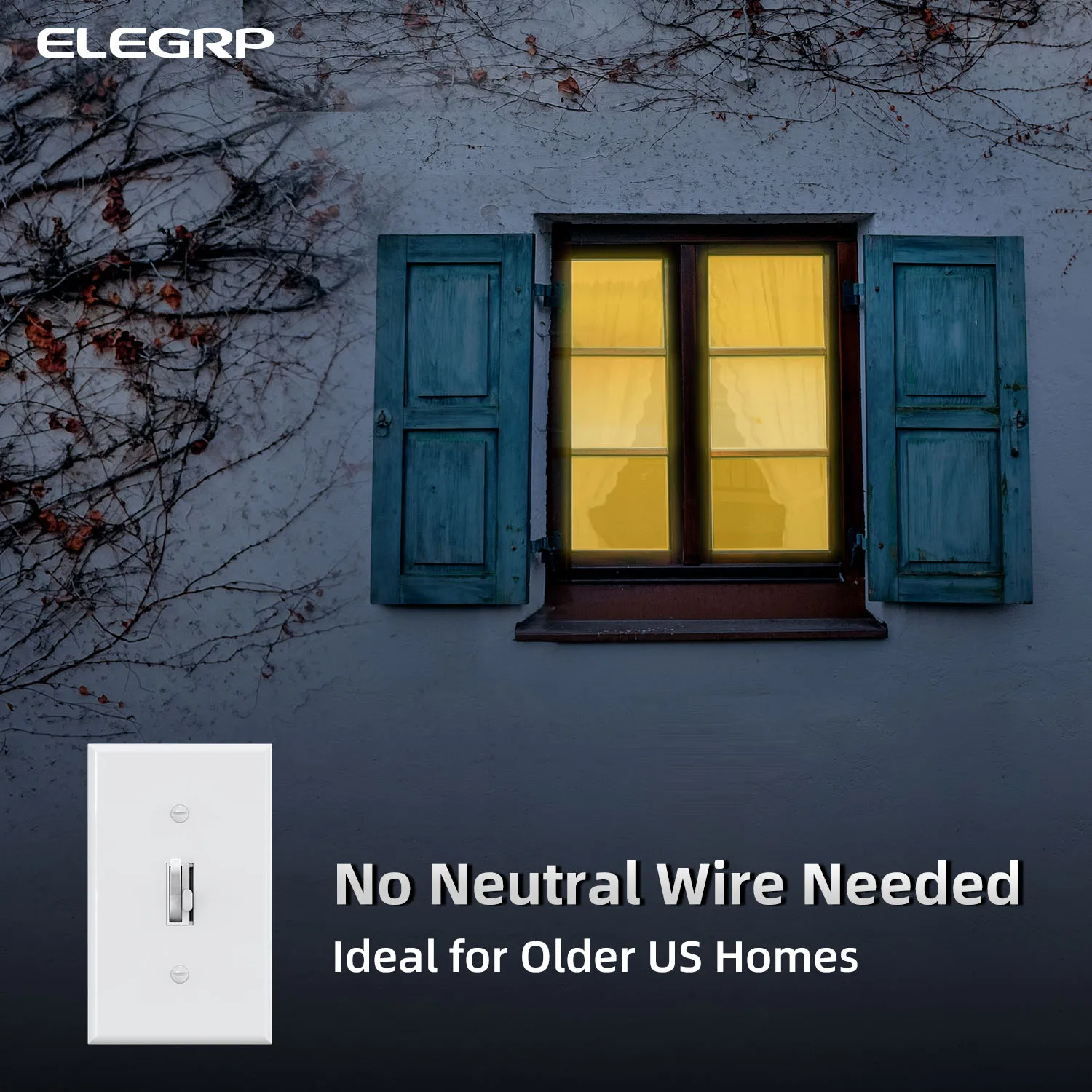 ELEGRP Digital Rotary Dimmer Switch – Single Pole/3-Way For Dimmable LED, CFL & Incandescent, 150W LED/600W Incandescent, No Neutral Wire Needed, Matte White