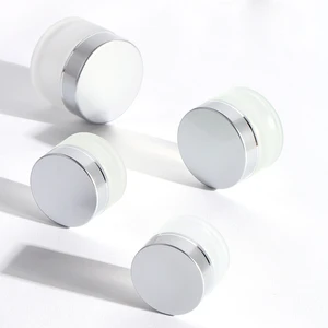 Face Eye Cream Jar 5g 10g 15 20g 30g 50g 60g 100g Frosted Cosmetic Cream Jar with White Black Gold Silver Metal Aluminum Lid