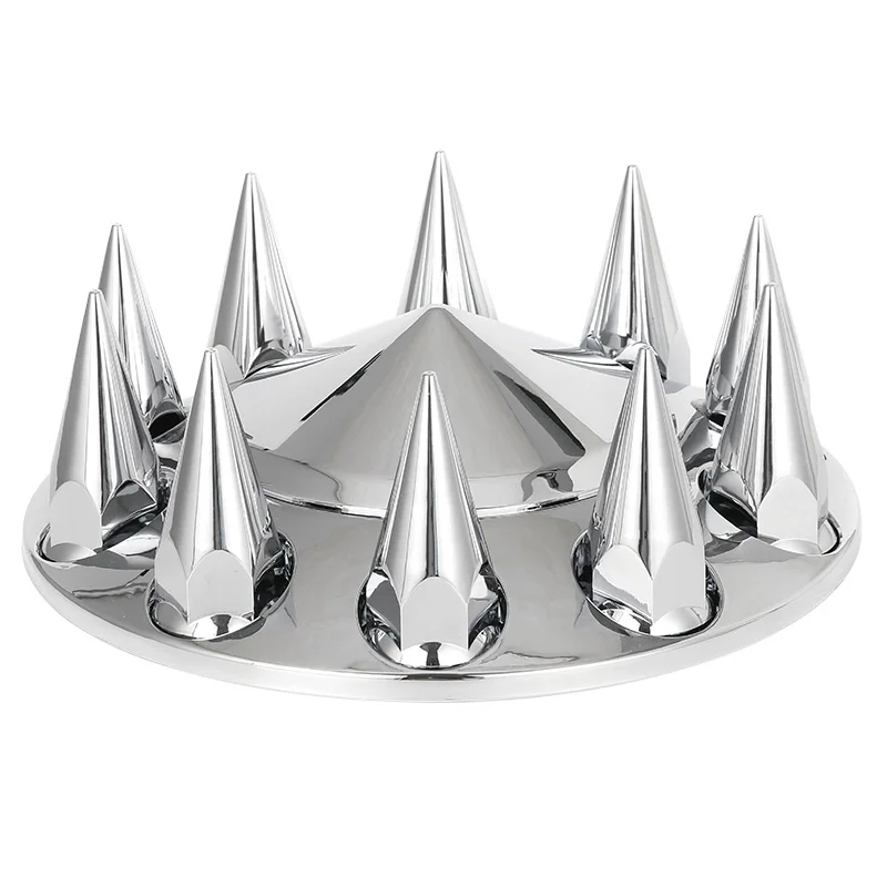 Factory Semi Truck Abs Complete Chrome Pointed Axle Cover Kits with Spiked Lug Nut Covers