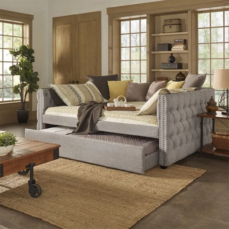 Twin Size Tufted Nailhead Chesterfield Daybed living room sofas