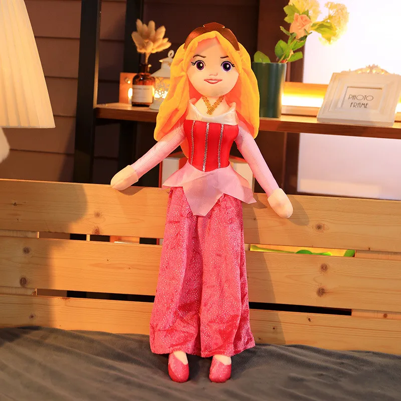 55CM Disney Plush Princess Snow White Sofia Cinderella Mermaid Rapunzel  Aurora Belle Plushie Stuffed Toy Figure Doll For Girls - AliExpress