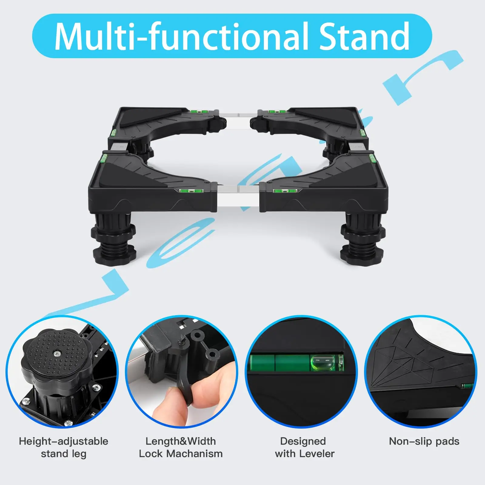 Nefish Mini Fridge Stand Universal Stand Base Adjustable Refrigerator Stand with 4 Strong Feet Washing Machine Base for Dryer