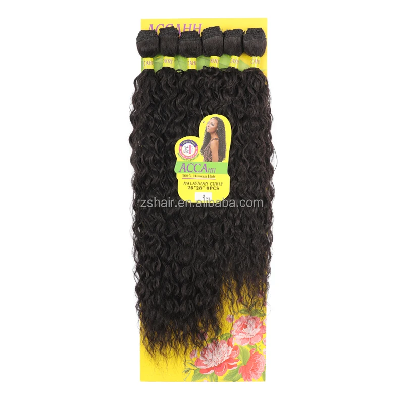 High Quality Synthetic 6 Pcs 26" 28" Malaysian Curly Hair Weave Bundle