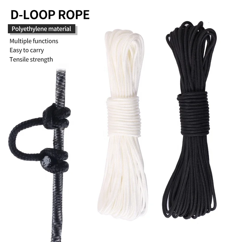 Corde à D Loop Pour Arc - Matériau Nylon Noir - Différentes Tailles Disponibles