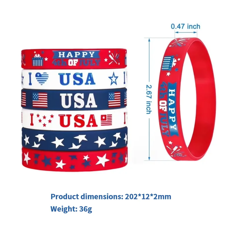 Trendy Waterproof  Usa American Flag Red White Blue Printed Star Holiday Commemorative American Independence details