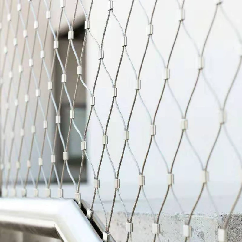 Animal Zoo Stainless Steel Wire Protective Cable Rope Mesh / Cable Mesh Green Plant Climbing Trellis Walls