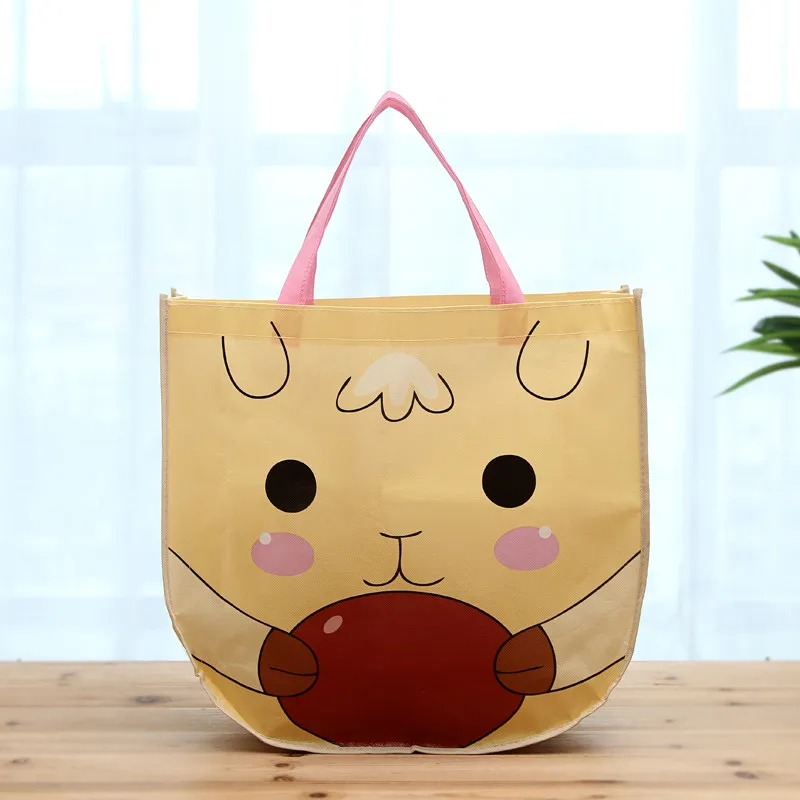 Eco-Friendly Custom Large and Small Reusable Tote Gym Bag Full Print Logo PP Non Woven Bag with round Bottom for Shopping