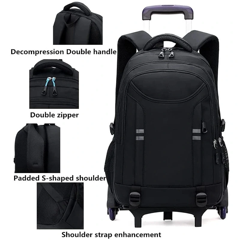 New Fashion Rolling Laptop Backpack Wheeled Computer Bag Custom Student ...