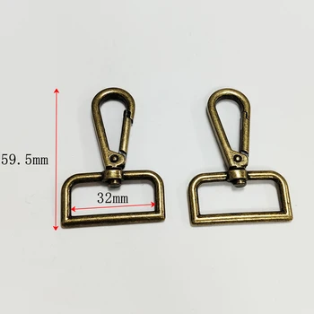 32mm Bag Accessories Antique Brass Color Carabiner Clips Snap Dog Hook for Handbag Backpack