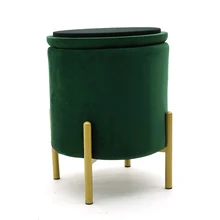 Customized Storage Ottoman Set Round Velvet Footrest Modern Vanity Stool Seat Factory Price