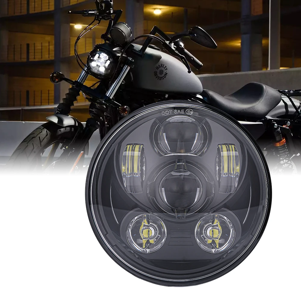 5.75インチLEDヘッドライト Harley Davidson Dyna/Sportster用 3450LM