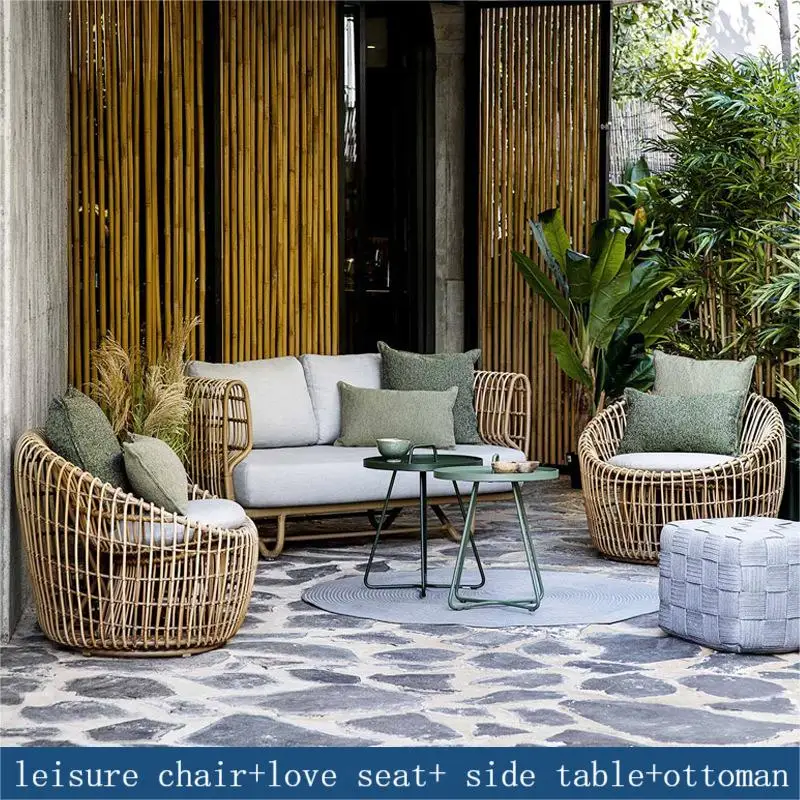 Outdoor PE Plastic Rattan Furniture Luxury Table Sets