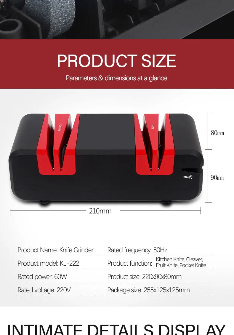 High efficiency 50W US EU Plug kitchen knife sharpener heavu duty electric knife sharpener knife tool on sale