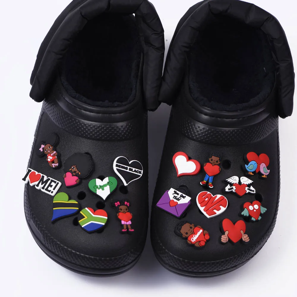 valentine's day pvc shoes charms decoration