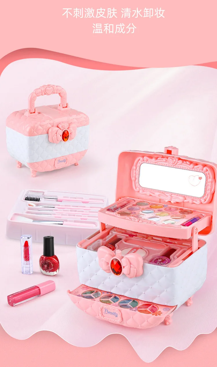 Popular High Quality Safety Cute Pink Cosmetics Box Game Kids Makeup ...