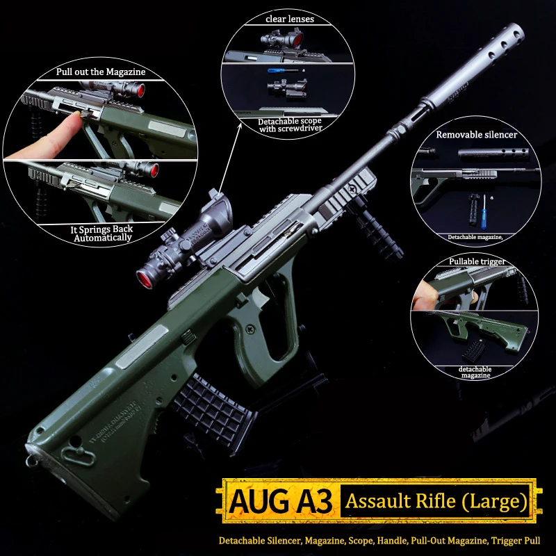 New All-metal Self-defense Simulation Gun Blaster Gun Toy Outdoor Toy Shooting Game High Quality  Bomb Gun Toy AUG