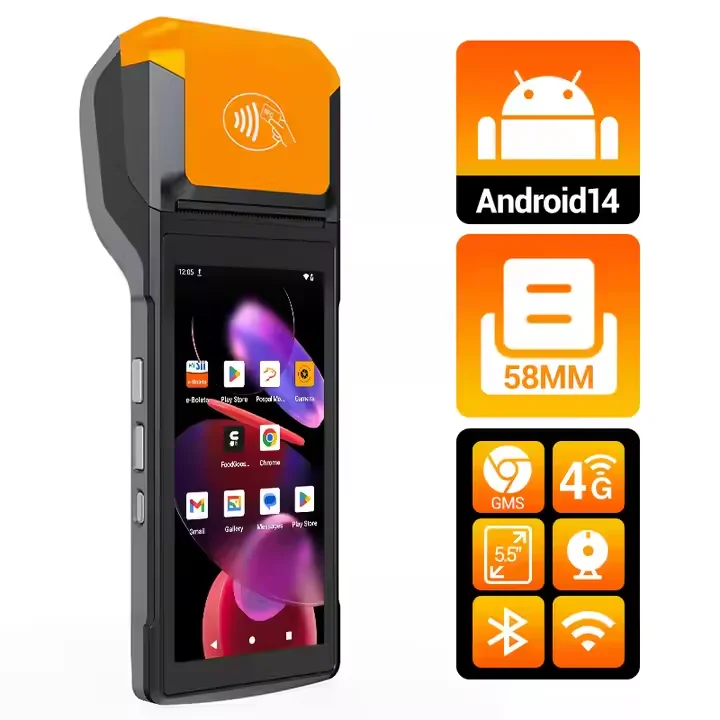 Loyalty Card Android Pos System Touch Screen with Printer Qr Barcode Scanner E-coupon Pocket Pos Machine