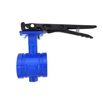 Manual Ductile Cast Iron ductile iron Groove Connection Wafer Butterfly Valve