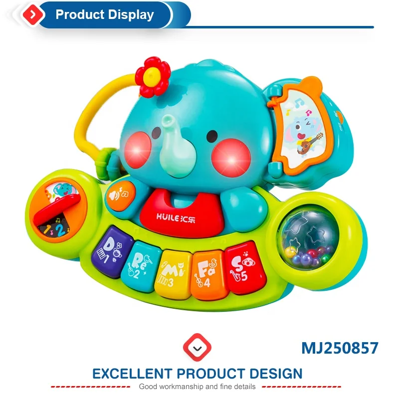 
Маленькое пианино для изучения музыки с клавиатурой в виде милого слона 