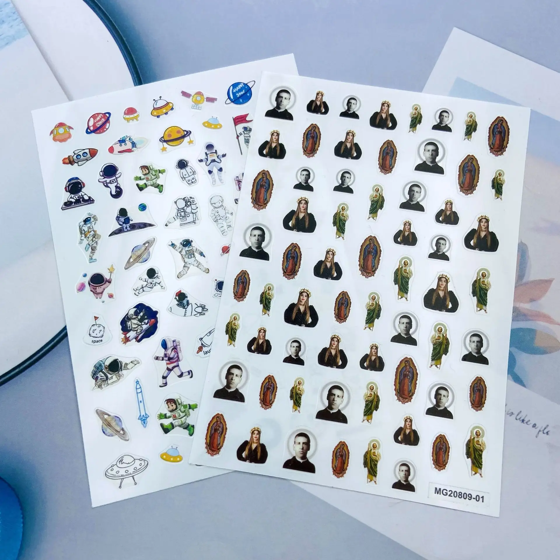 Jesus Christ Virgin Maria Cross Nail Art Decals 3d Selfadhesive