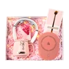 Pink-Heating cup with spoon+flower+Neck massage