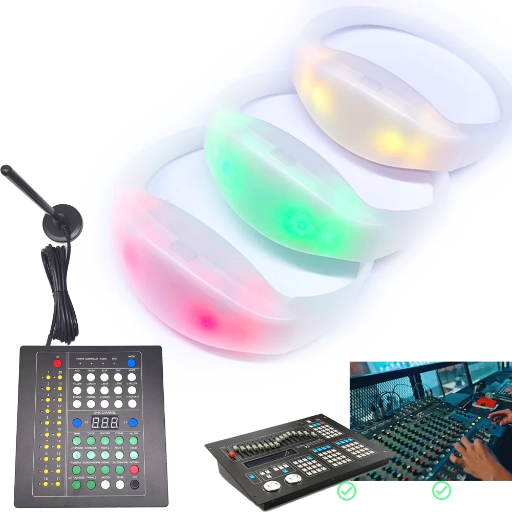SUNJET TK LED Wristband XV Birthday Wedding Hot Seller Radio/DMX/Audio Controller LED Bracelet Glowing Pulsera LED