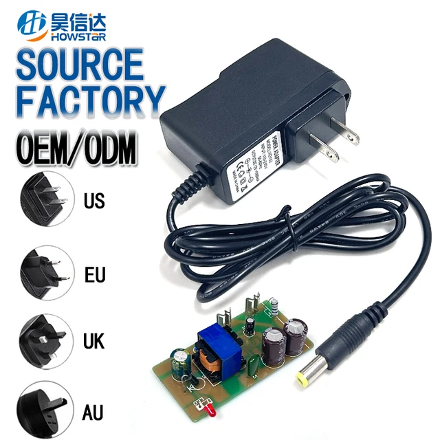 OEM/ODM AC DC Power Adapters 5V 6V 9V 12V 12.6V 15V 16V 24V 0.5A 1A 2A 2.5A 3A 4A 5A EU US 9V 0.6A Power Supply