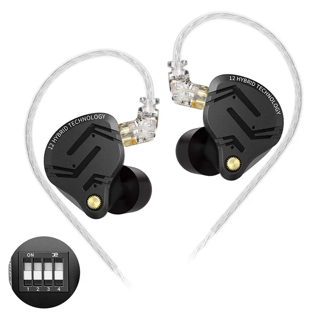 KZ ZS12 PRO X New Arrive Hybrid Monitor Headphone with Detachable Cable for Singer Music Wired Earbuds items for Gaming