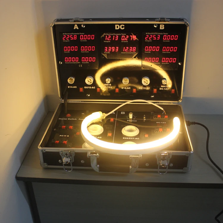 Portable LED Light Bulb LED Tube Display Demo Case Custom LED Demo Test Box for Business Trip