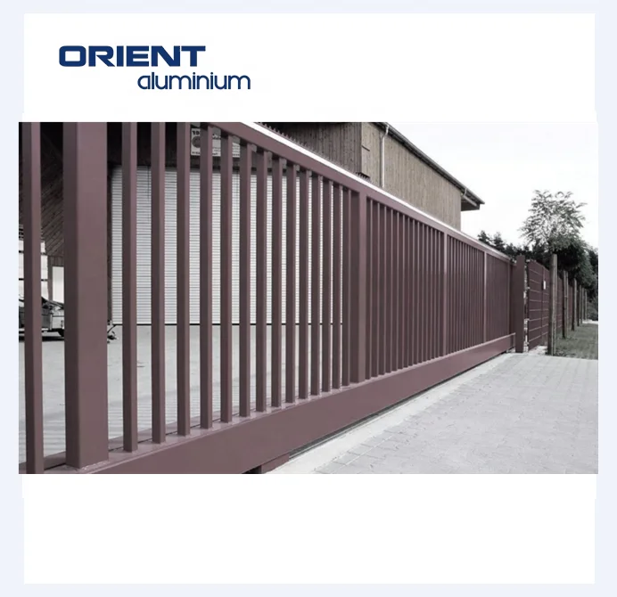 Powder Coating 6ft Tall Main Gate Designs Garden Privacy Aluminum Slat Fence Panels Electric Sliding Gate for House