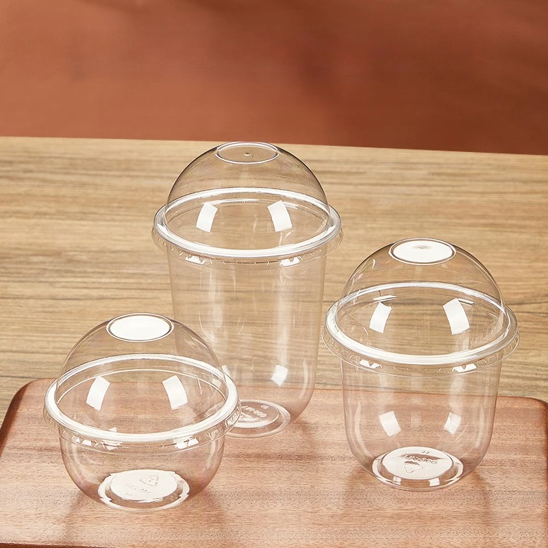 Disposable Eco-Friendly Recyclable PET/PP Sundae Mousse Cake Ice Cream Cups-Portable Large Capacity Food Grade Popular Internet