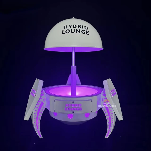 Custom Logo Nightclub Glorifier with LED Ice Bucket Bottle Presenter New Design Electric Lift Space Capsule for Party