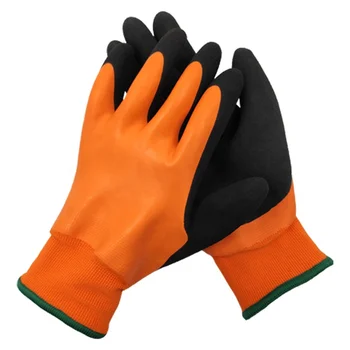 GR4010 Low temperature resistance water proof anti-freeze 10 gauge acrylic velvet liner Latex full coating Aquatic Work Gloves