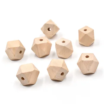 10-30mm Wooden Hexagon Teething Beads DIY Necklace Baby Chewing Beads