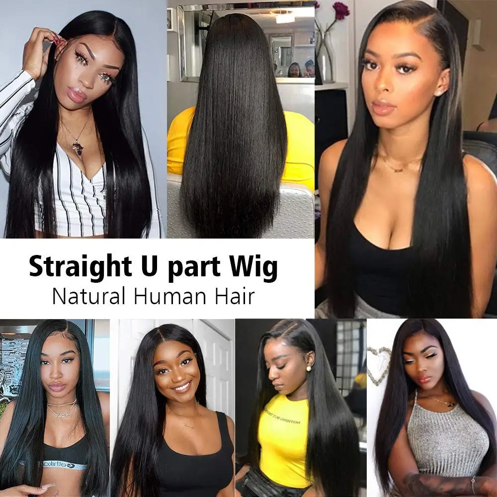 Kinky Straight U Part Human Hair Half Wig For Black Women