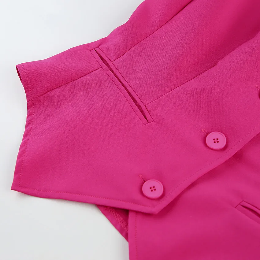 Wholesale Elegant Sleeveless Button Vest Casual Long Pants Set For ...