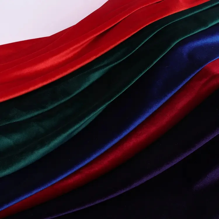 2025 Chinese Factory Polyester Silk Sense Velvet Fabric Spandex Stretch Korean Velvet for Garment Dress