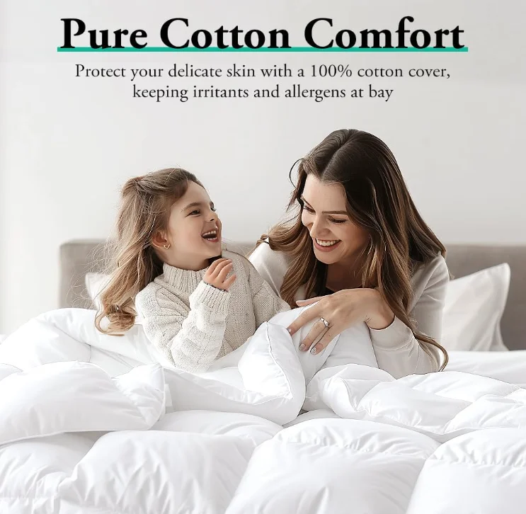 Soft Cotton Duck Goose Down Duvet with RDS OEKO Certificate