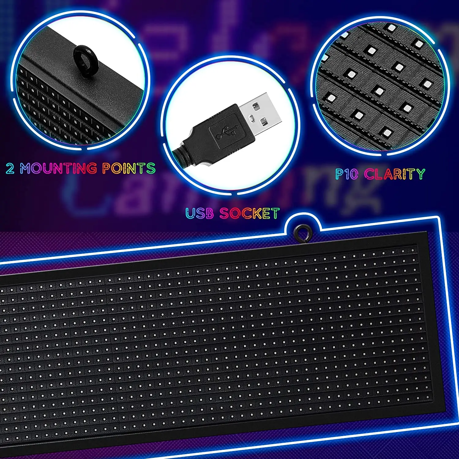 High Quality LED RGB Display Flexible Matrix Panel for Video Editing Outdoor Advertising OEM Digital Poster & Car Sign Board