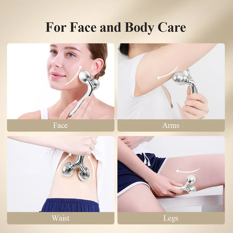 TOUCHBeauty Golden Bar Manual Face Slimming Roller Handheld V Shaped Skin Lifting Massager V Facial Contour