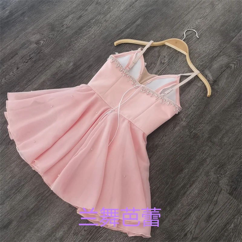 Professional Custom Size Kids Girls Performance Wear Contemporary Peach Pink Cupid Chiffon Lyrical Ballet Dance Dress Costumes Professional Custom Size Kids Girls Performance Wear Contemporary Peach Pink Cupid Chiffon Lyrical Ballet Dance Dress Costumes