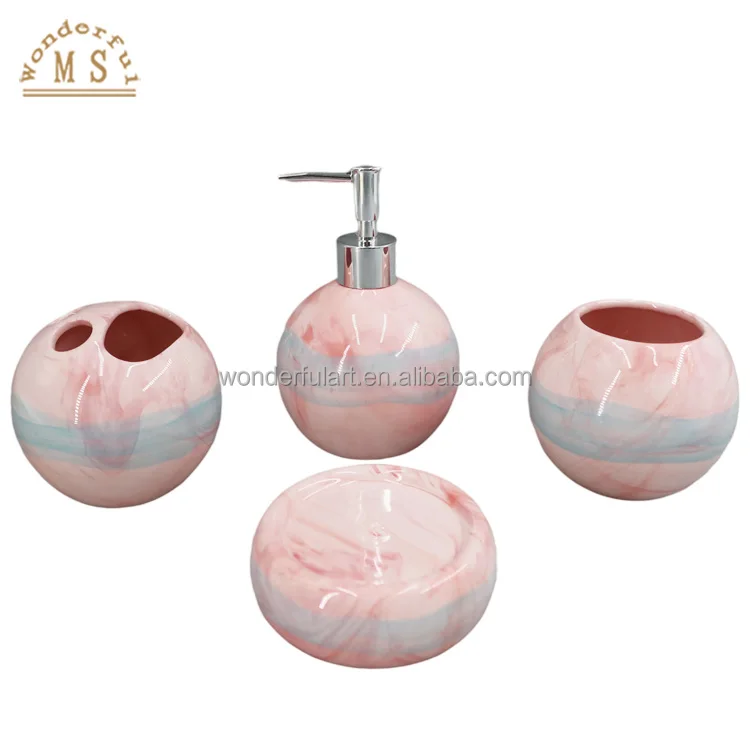 Ceramic Soap Dispenser Gift Style Bathroom accessories Sets for daily lotion bottle shower toothbrush holder Home ware