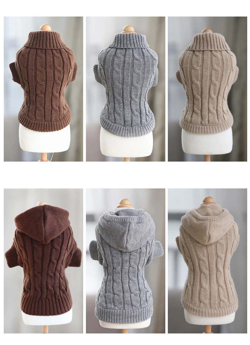 Hot Selling Dog Clothes Puppy Hoodies Coat Winter Sweatshirt Warm Sweater Windproof Pet Sweater