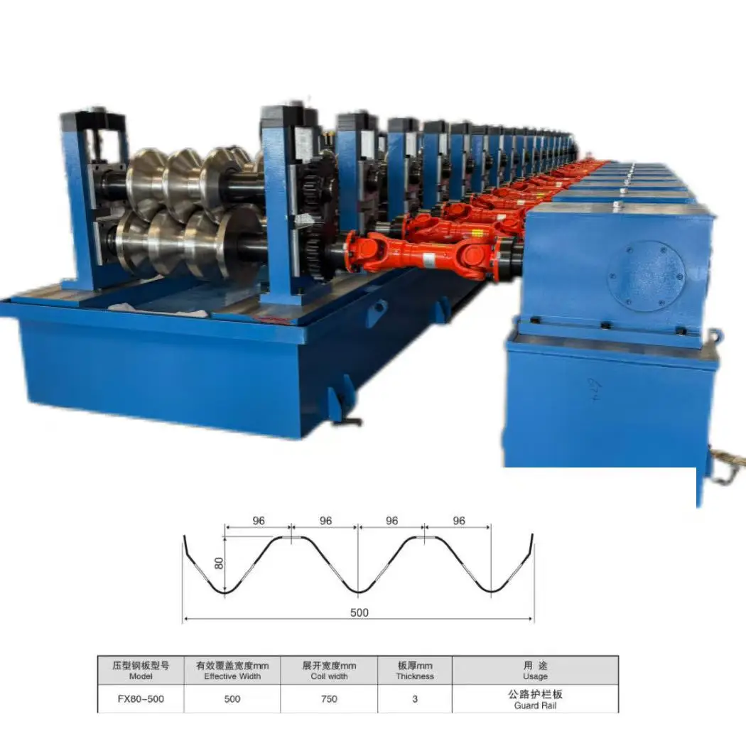 High Quality Highway Guardrail Three Waves Cold Roll Forming Machine