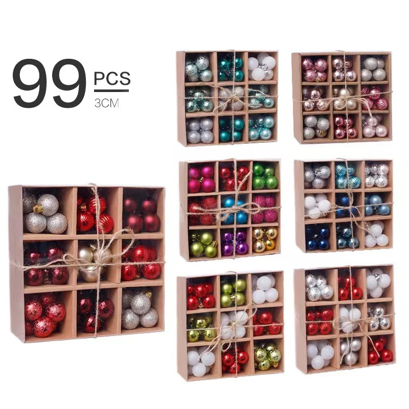 Yiwu Merry Tree Hot Sale 8Cm Red and White Painted Plastic Christmas Ball Hanging Decorations